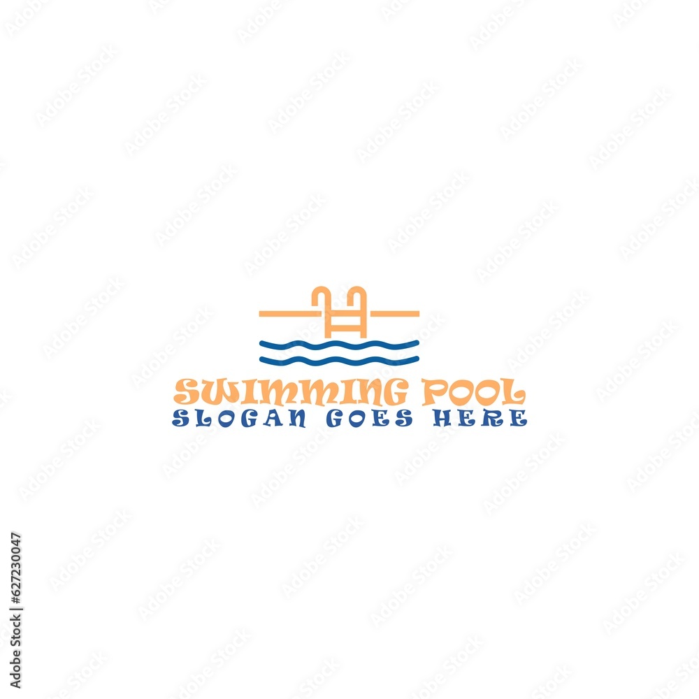 Swimming pool logo design template isolated on white background Swimming pool logo design template isolated on white background