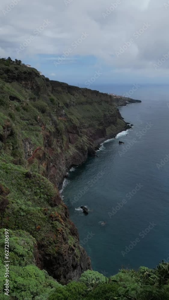 Aerial video of a coastline of cliffs on the island of Madeira, Portugal Aerial video of a coastline of cliffs on the island of Madeira, Portugal