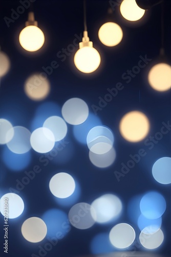 Defocused bokeh lights background. AI generated illustration