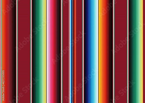 Blanket stripes seamless vector pattern. Background for Cinco de Mayo party decor or ethnic mexican fabric pattern with colorful stripes. Serape design.