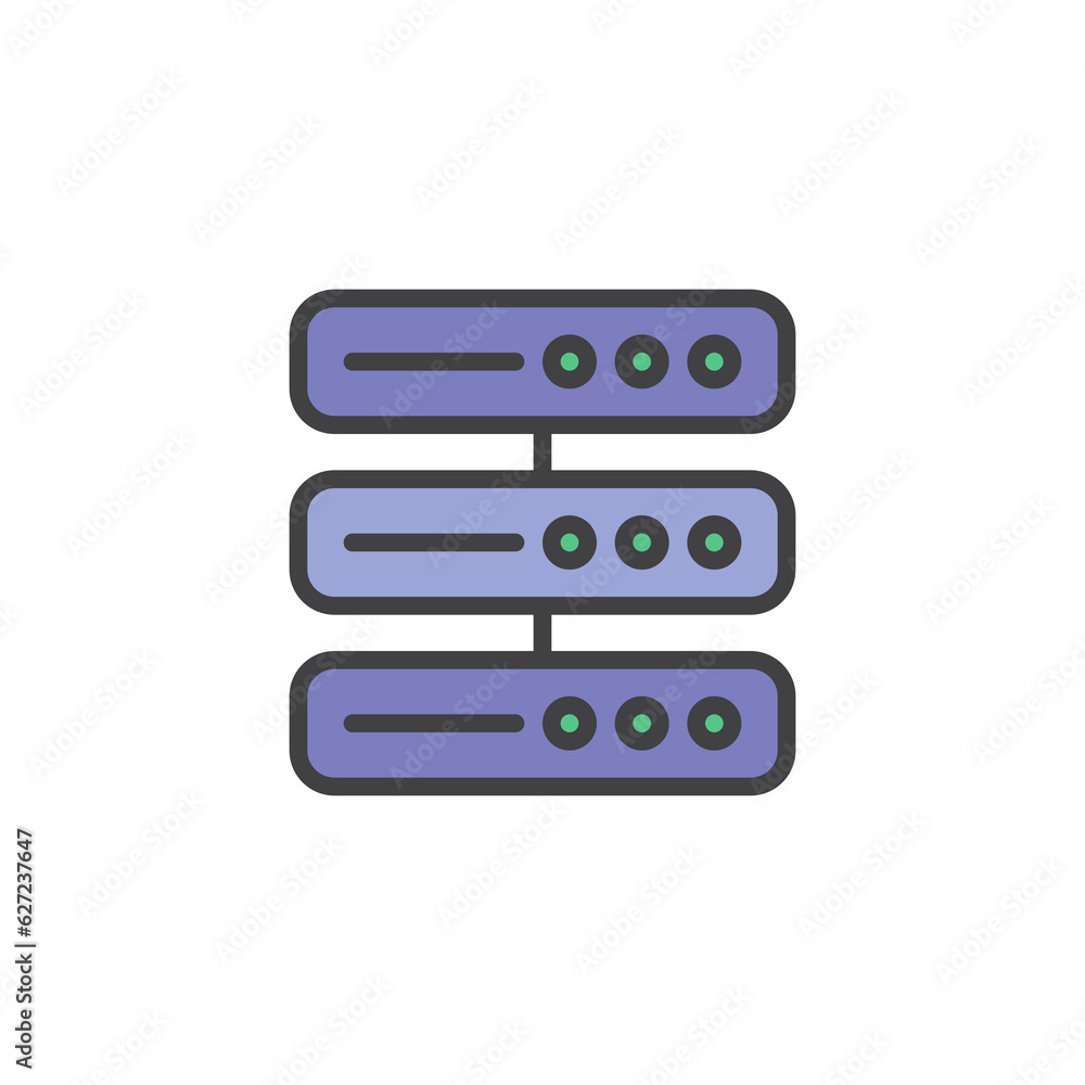 Computer server filled outline icon Computer server filled outline icon