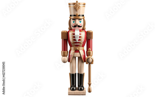 Isolated Wooden Nutcracker Clear Background. Generative AI photo