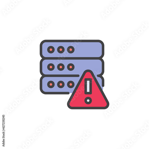 Computer server failure filled outline icon