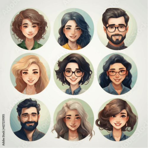 Vector illustrations for social media and networking, user profile, website, and app design and development 