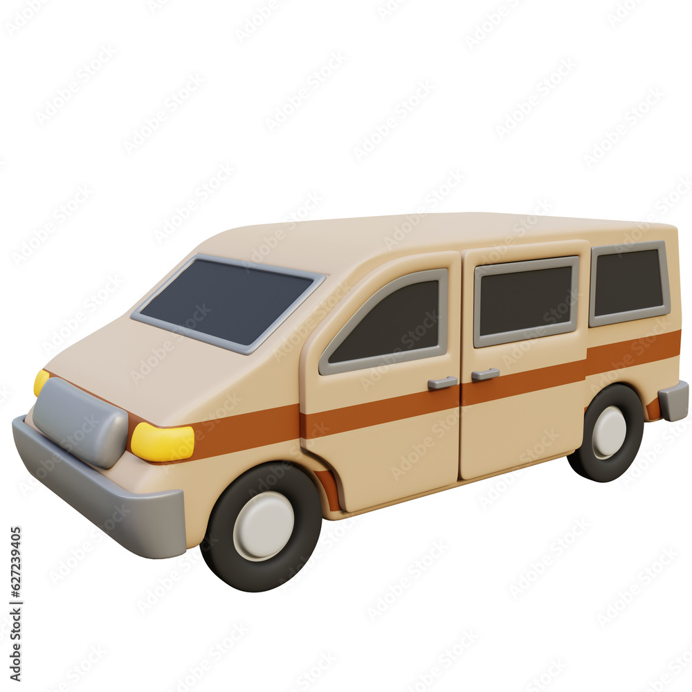3D Van Car Illustration