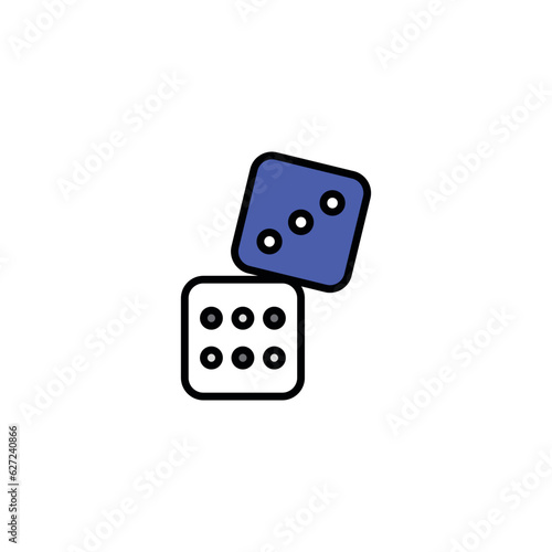 Dice icon design with white background stock illustration