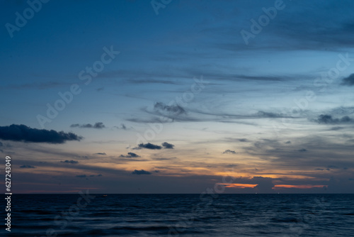 Pictures of sunset on the sea at the beautiful island