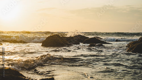 Pictures of sunset on the sea at the beautiful island