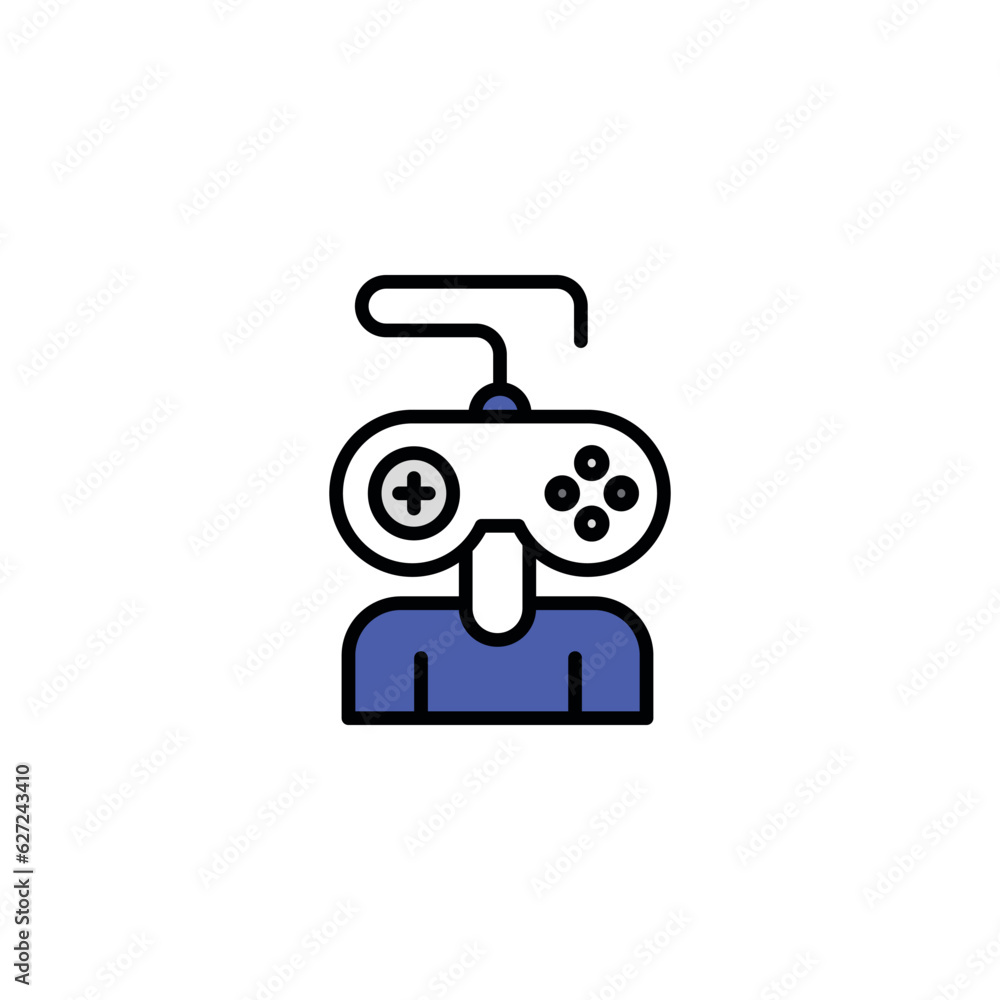 Gamer icon design with white background stock illustration Gamer icon design with white background stock illustration