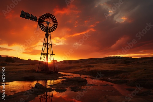 windmill on a ranch in arid texas