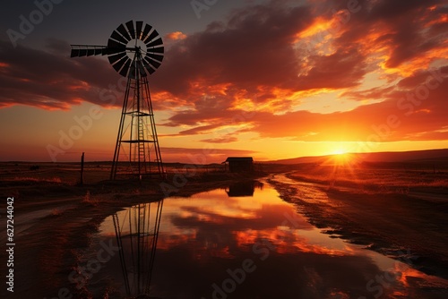windmill on a ranch in arid texas