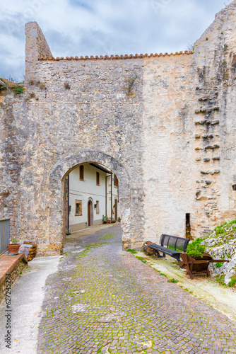 Walls in Rocca Sinibalda. Italy.