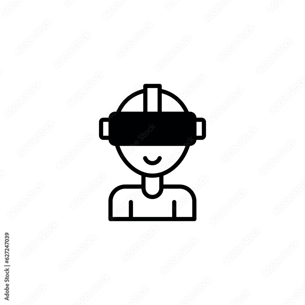 VR icon design with white background stock illustration