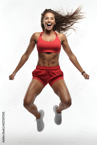 fit woman jumping