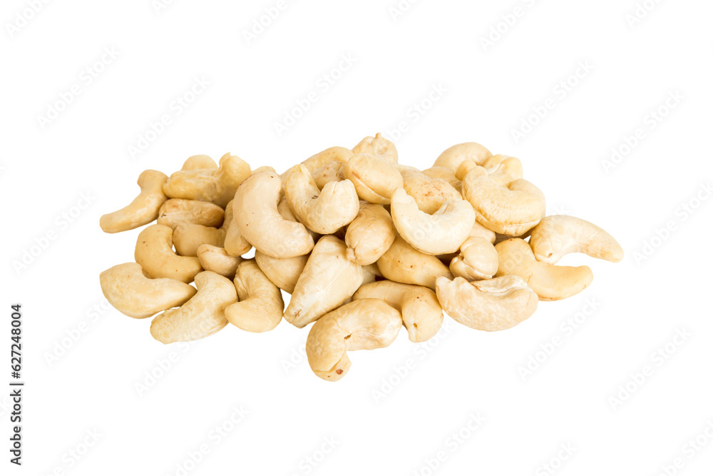 pile cashew nuts isolated on white background, top view. Flat lay Healthy food concept pile cashew nuts isolated on white background, top view. Flat lay Healthy food concept
