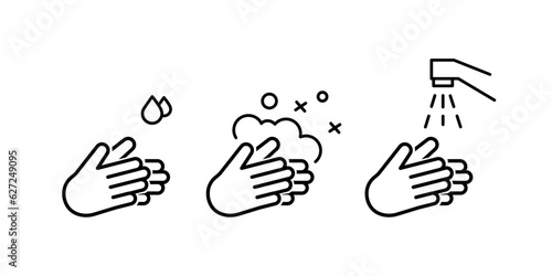 Hand wash flat vector icon. Clean hands flat vector icon