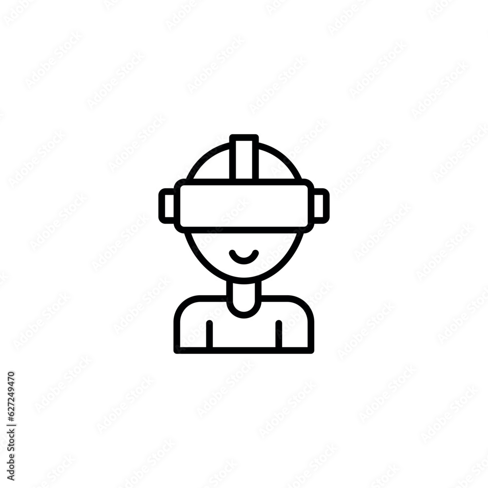 VR icon design with white background stock illustration