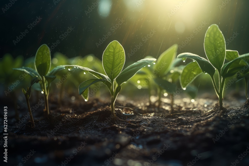 Plants growing. Generate Ai Plants growing. Generate Ai