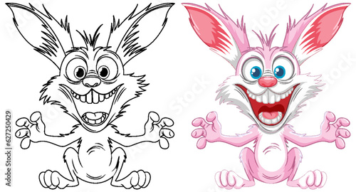 Crazy Rabbit Cartoon Freak Out