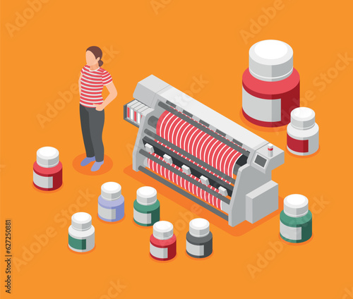 Fabric Printing Technologies Orange Background
