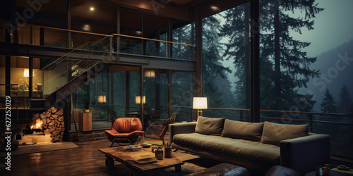 Interior of a luxury home in the Pacific Northwest