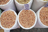  top view of pistachios nuts selling at shopping bazar 