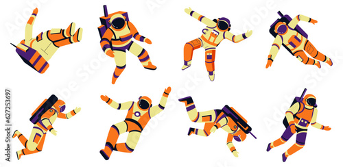 Cosmonaut in suit, spacesuit on astronaut vector