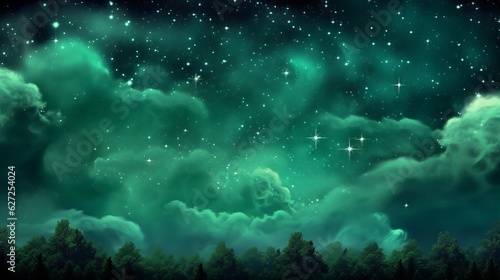 Emerald Night Sky - AI Generated