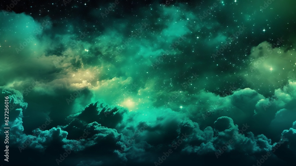 Emerald Night Sky - AI Generated