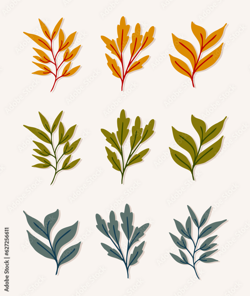 Beautiful autumn leaves cartoon vector template for decorative border frame Beautiful autumn leaves cartoon vector template for decorative border frame