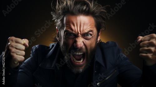 Aggressive Anger Man. Generative Ai