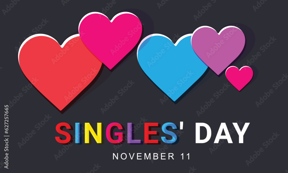 Singles Day. background, banner, card, poster, template. Vector illustration.