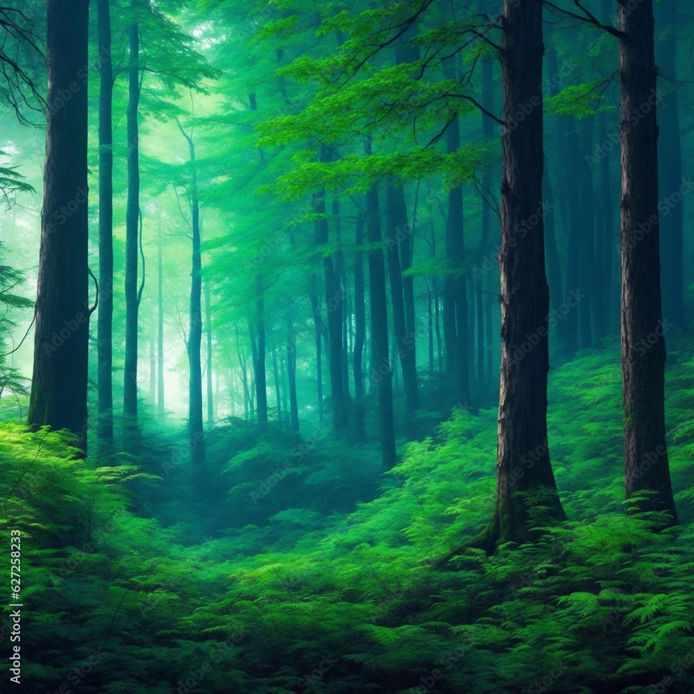 beautiful deep forest view background