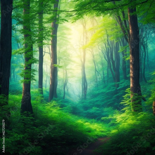 beautiful deep forest view background