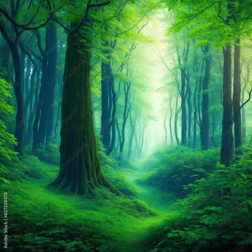 beautiful deep forest view background