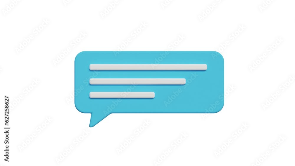 Set of 3d speak bubble. Chatting box, message box. Colorful popup icons. 3D speech bubbles animation on white background. Seamless loop Set of 3d speak bubble. Chatting box, message box. Colorful popup icons. 3D speech bubbles animation on white background. Seamless loop
