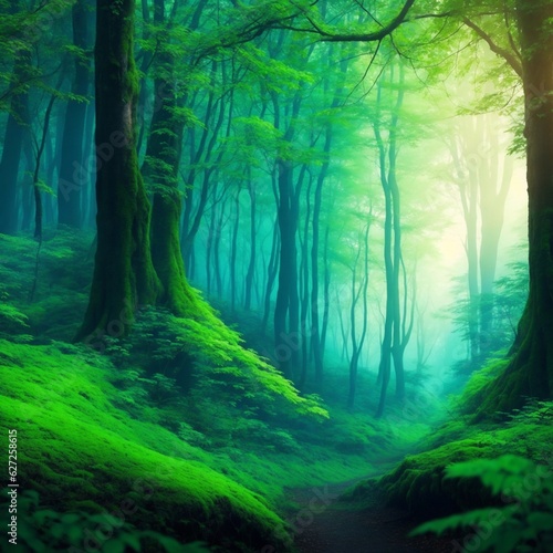 beautiful deep forest view background