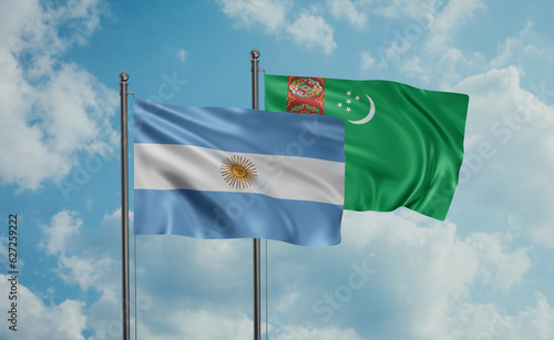 Turkmenistan and Argentina flag
