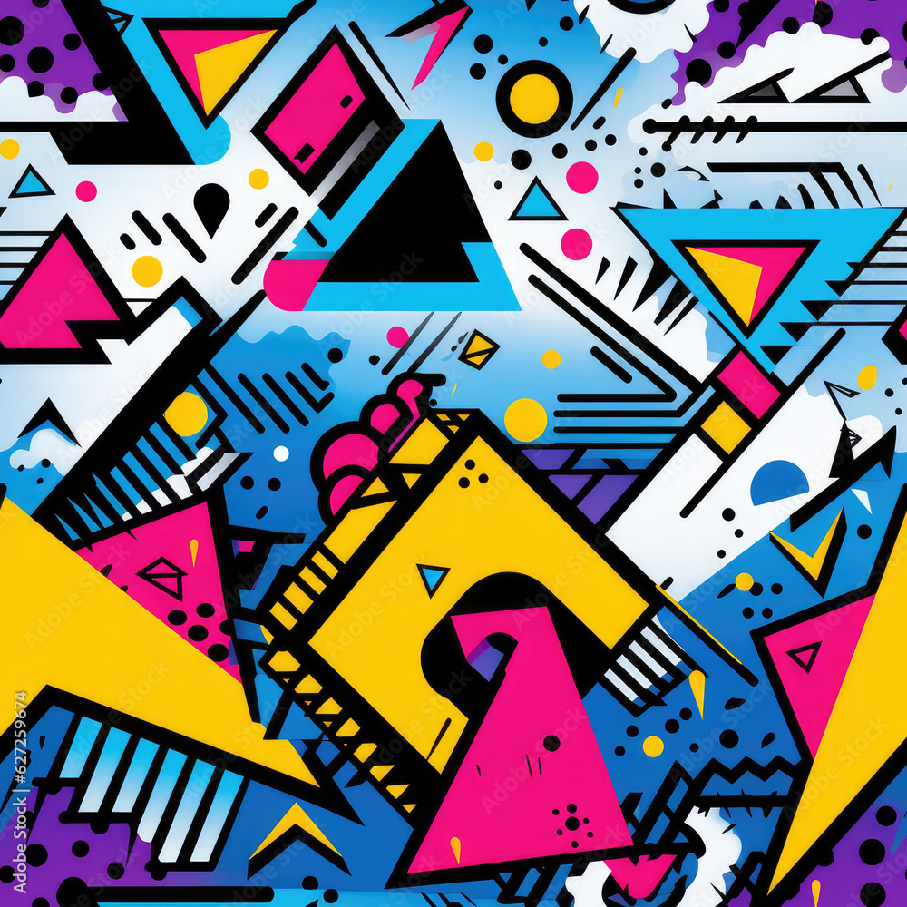 Memphis repeat pattern, abstract minimal Memphis repeat pattern, abstract minimal