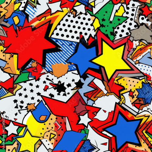 Comics pop art repeat pattern, pop culture