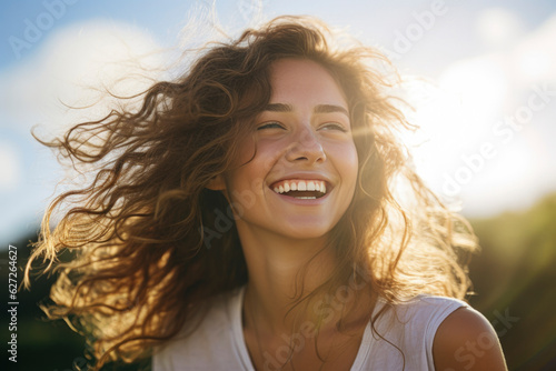 portrait of a person, smiling faces reflect the joy of blissful scene