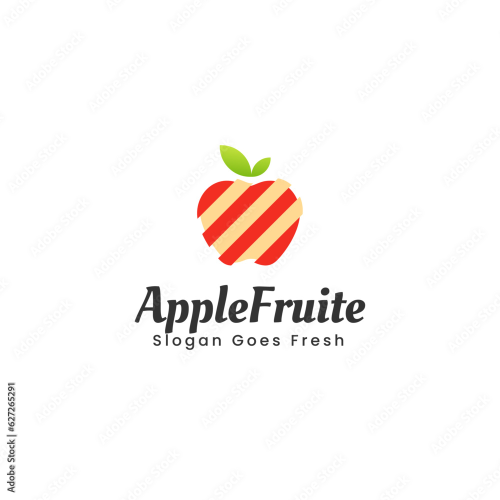 Fototapeta premium Vector Logo Illustration Fruit Apple Gradient Colorful Style.