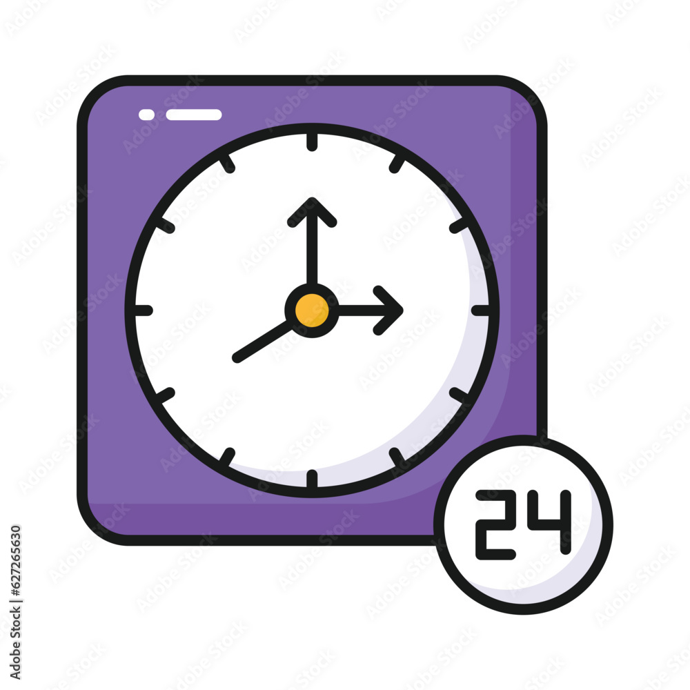 An icon of 24 hour service and support in editable style, premium vector An icon of 24 hour service and support in editable style, premium vector
