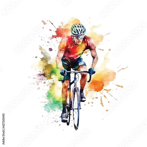 Cycling watercolor paint