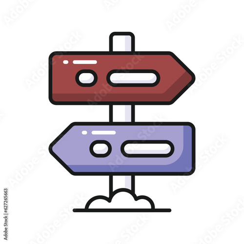 Flat vector design of direction board in modern style, an icon of guidepost