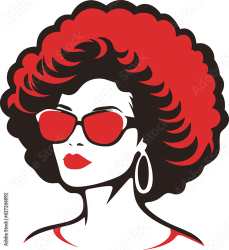 girl with afro hair and sunglasses