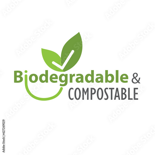 Biodegradable compostable eco friendly, icon.