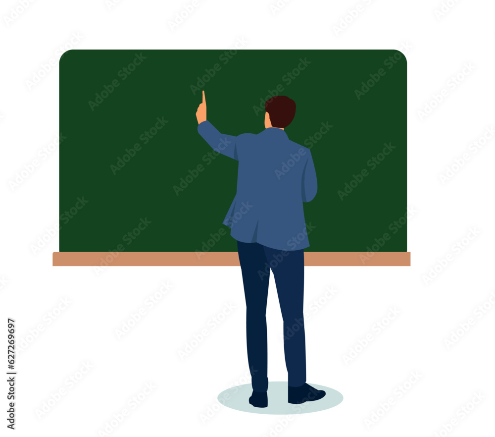 teacher in front of blackboard in classroom teacher in front of blackboard in classroom