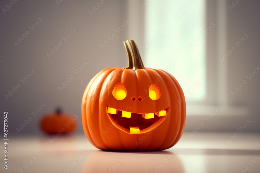lantern holiday halloween face pumpkin traditional decoration isolated smile background orange. Generative AI. lantern holiday halloween face pumpkin traditional decoration isolated smile background orange. Generative AI.