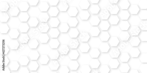 Fototapeta Naklejka Na Ścianę i Meble -  Abstract White Hexagonal Background. Luxury White Pattern. honeycomb white Background white and hexagon abstract background.